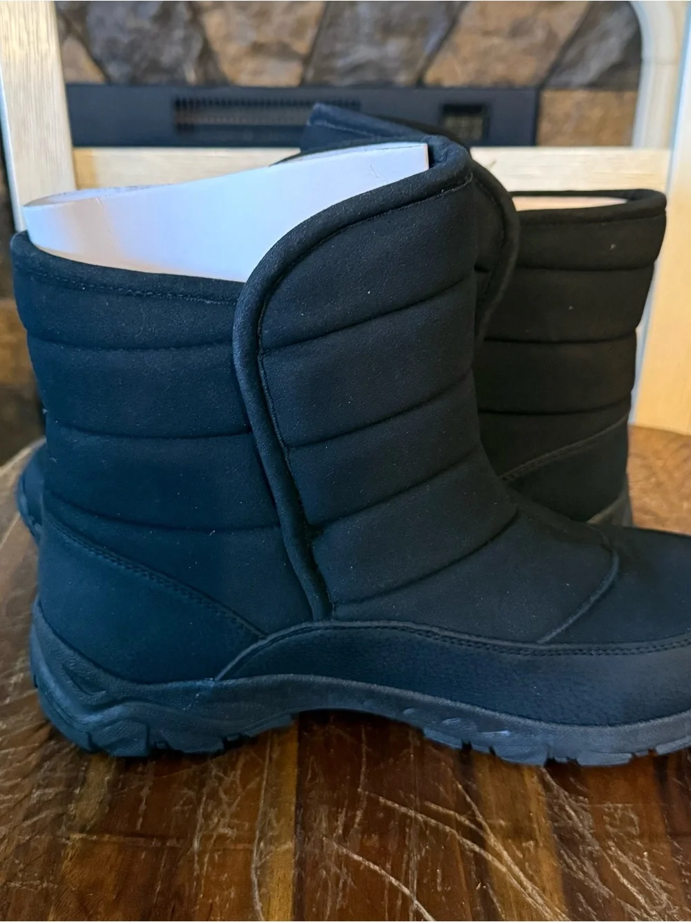 Lands' End Mens Expedition Waterproof Insulated Puffer Snow Boot Sz 8.5M Black